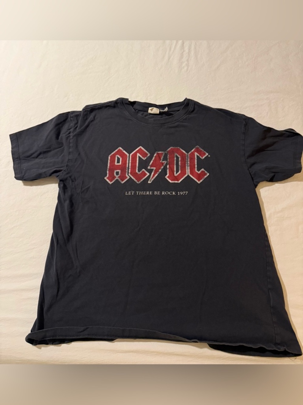 AC/DC Black Tee with Red and White Logo